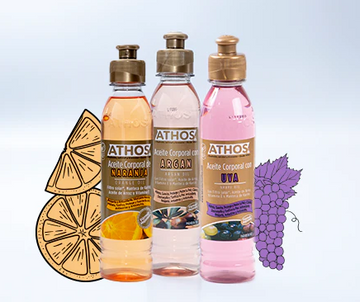 Kit de aceite de naranja, aceite de argán y aceite de uva para tratar estrías